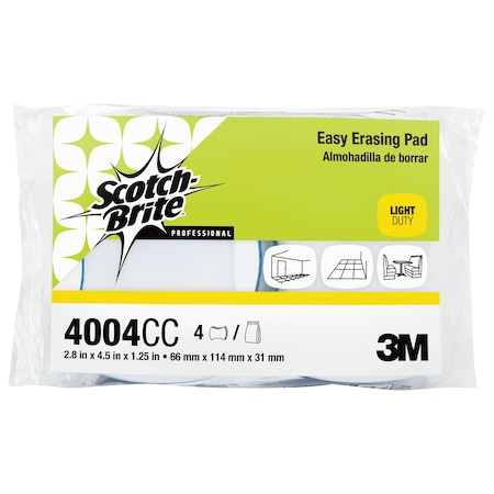 Scotch-Brite Professional Easy Erasing Pad 4004, 2 4/5 x 4 1/2 x 1 1/5, Blue/White, PK12 4004CC